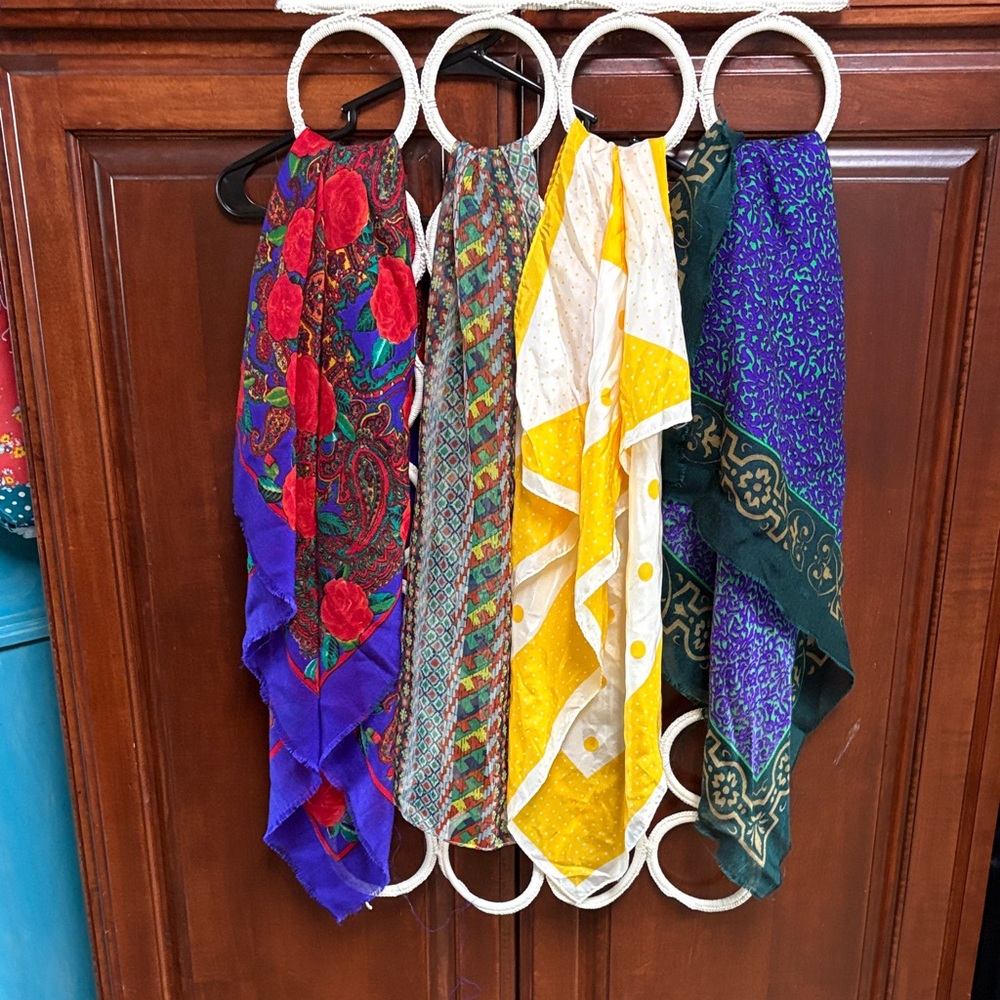 Colorful Patterned Scarves Set of 4